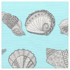 Tecido Desenho manual de Seashell Beach Decor DIY Color