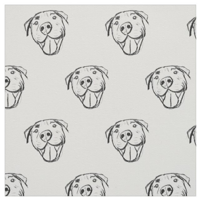 Tecido desenho pitbull simples amantes de cães preto bran (Modelo)
