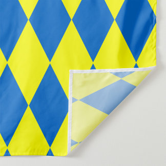 Tecido Desenho Xadrez Arlequim Amarelo Azul