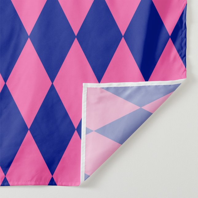 Tecido Desenho Xadrez Arlequim Rosa e Azul (Criador carregado)