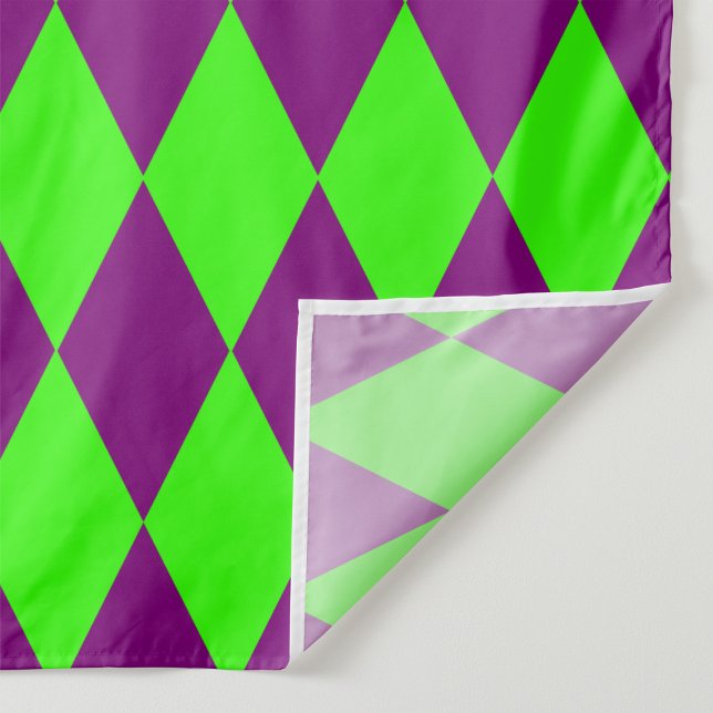 Tecido Desenho Xadrez Arlequim Verde Roxo (Criador carregado)