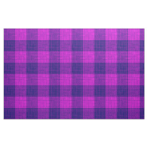 Tecido Desenho xadrez azul e roxo em trama cruzada