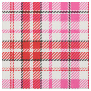 Tecido Desenho Xadrez Escocês Branco Vermelho Rosa