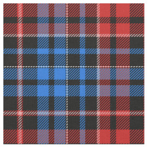 Tecido Desenho Xadrez Escocês de Plaid Vermelho Azul Sobr