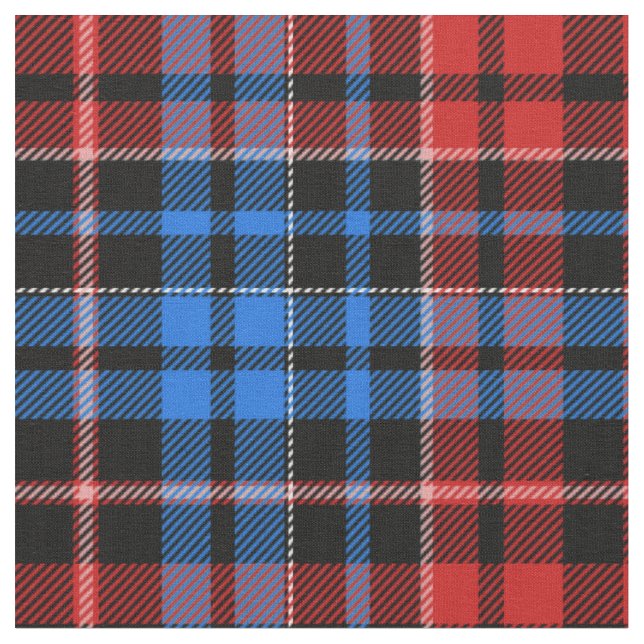 Tecido Desenho Xadrez Escocês de Plaid Vermelho Azul Sobr (Detalhe)