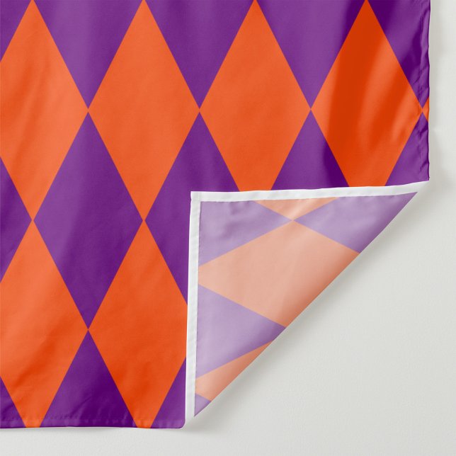 Tecido Desenho Xadrez Harlequim Laranja e Roxo (Criador carregado)