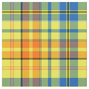 Tecido Desenho Xadrez Tartan Laranja Azul Amarelo
