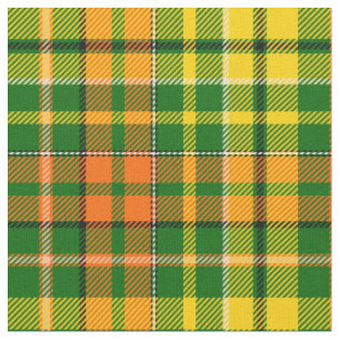 Tecido Desenho Xadrez Tartan Verde Amarelo Laranja