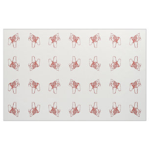 Tecido Desenhos Red Dala Horse