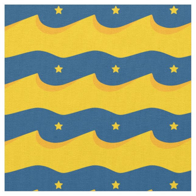 Tecido Deserto à noite - um padrão azul e amarelo (Detalhe)