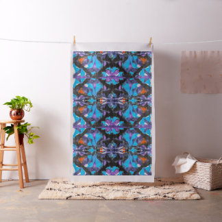 Tecido Design Abstrato Colorido Interessante Blues Preto