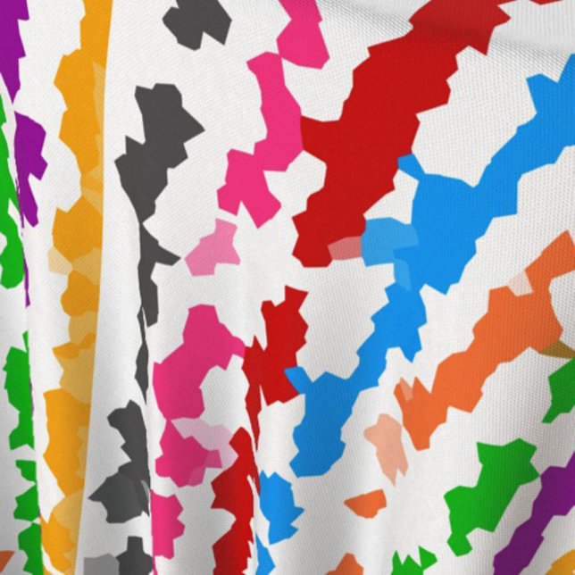 Tecido Design Abstrato Irregular Colorido Branco (Criador carregado)