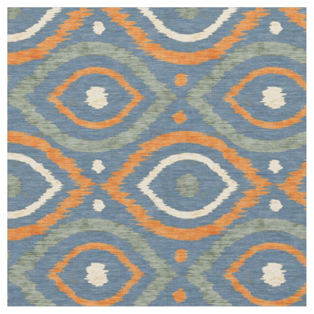 Tecido Design abstrato retrô no estilo azul Ikat navajo (Detalhe)