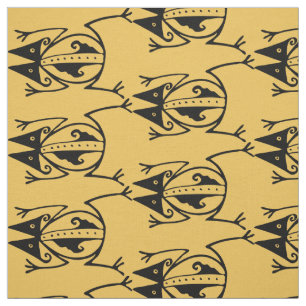 Tecido Design asteca antigo da arte tribal do sapo