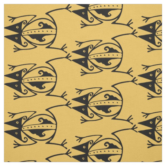 Tecido Design asteca antigo da arte tribal do sapo (Modelo)