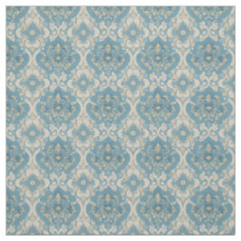 Tecido Design Azul e Amarelo da Era Vitoriana