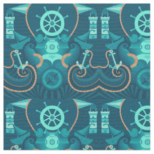 Tecido Design azul náutico