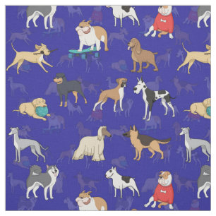 Tecido Design azul-padrão para cães giros