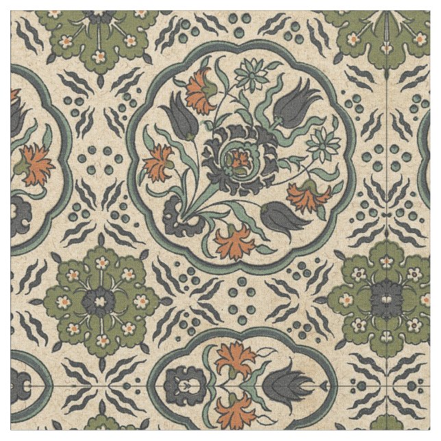 Tecido Design Azulejo Floral Persa Decorativo (Detalhe)