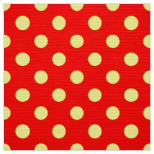 Tecido Design Bolinhas Amarelo-Vermelho
