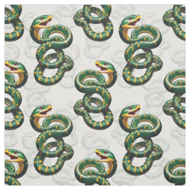 Tecido Design Cobra de padrão de fundo branco (Modelo)