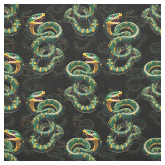 Tecido Design Cobra de padrão de fundo preto (Modelo)