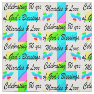 TECIDO DESIGN DE ANIVERSÁRIO DE 80 PERSONALIZADO RELIGIOS