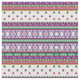 Tecido Design de Arte Popular Geométrica Colorida com flo