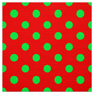 Tecido Design de Bolinhas Verde em Fundo Vermelho