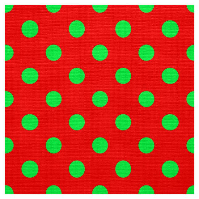 Tecido Design de Bolinhas Verde em Fundo Vermelho (Modelo)