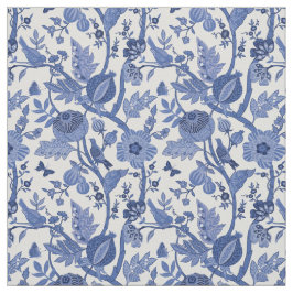 Tecido Design de chinoiserie azul e branca