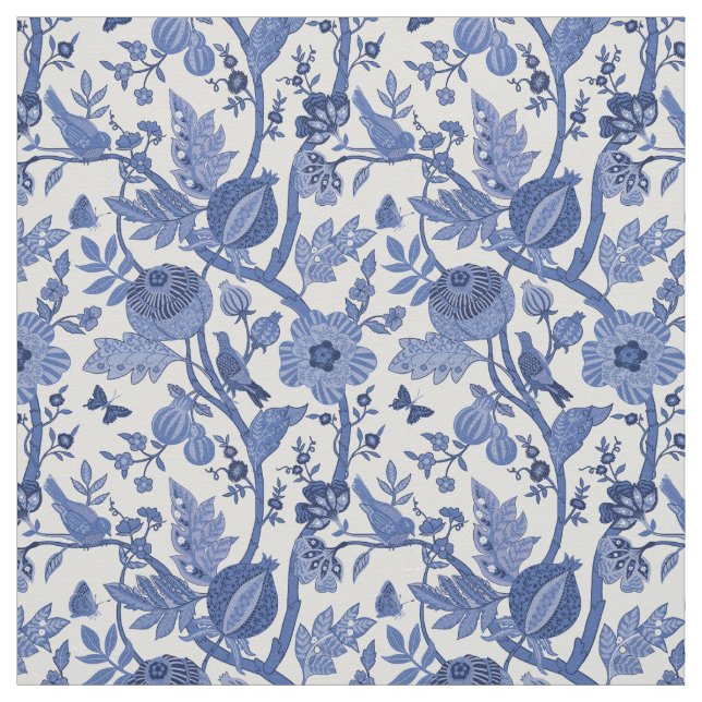 Tecido Design de chinoiserie azul e branca (Modelo)
