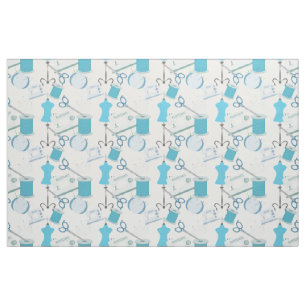 Tecido Design De Colagem Azul E De Colheita