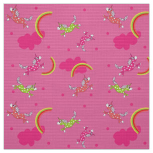 Tecido Design de desenho rosa-rosa de desenho animado de