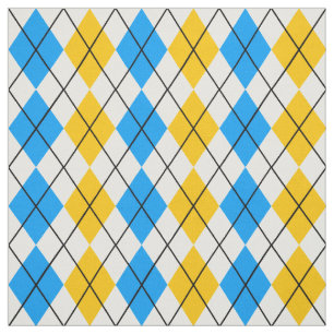 Tecido Design de Diamante de Argyle Branco Amarelo