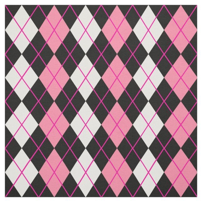 Tecido Design de Diamante de Argyle Branco-Rosa (Modelo)