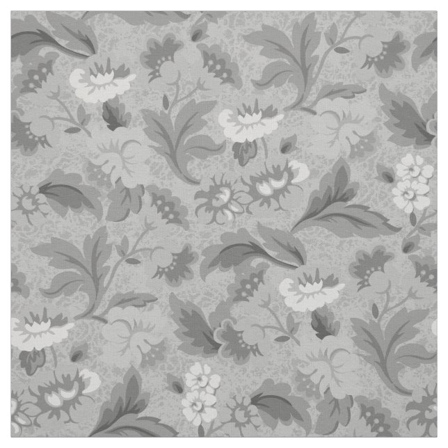 Tecido Design de fundo floral de cinza branca (Modelo)