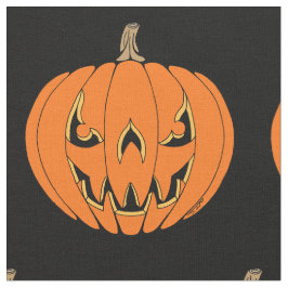 Tecido Design de Jack-o'-Lantern Assustador de Halloween