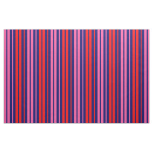 Tecido Design de Listras Verticais Azul Marinho Rosa Verm