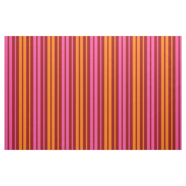 Tecido Design de Listras Verticais Laranja Rosa   (Fat Quarter)