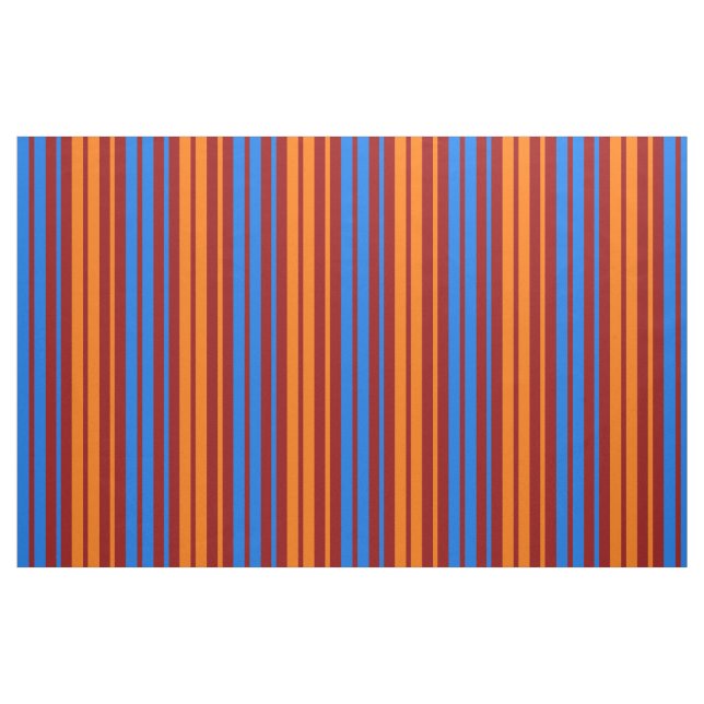 Tecido Design de Listras Verticais Laranja Vermelho Azul  (Fat Quarter)