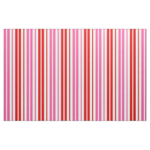 Tecido Design de Listras Verticais Rosa Branco Vermelho