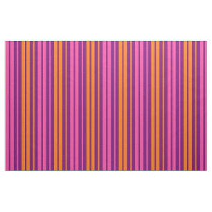 Tecido Design de Listras Verticais Roxo Rosa Laranja  