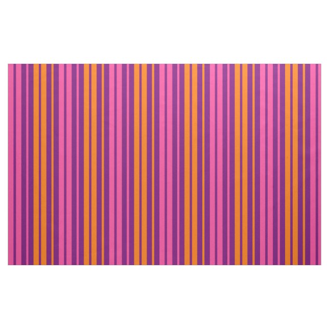 Tecido Design de Listras Verticais Roxo Rosa Laranja   (Fat Quarter)