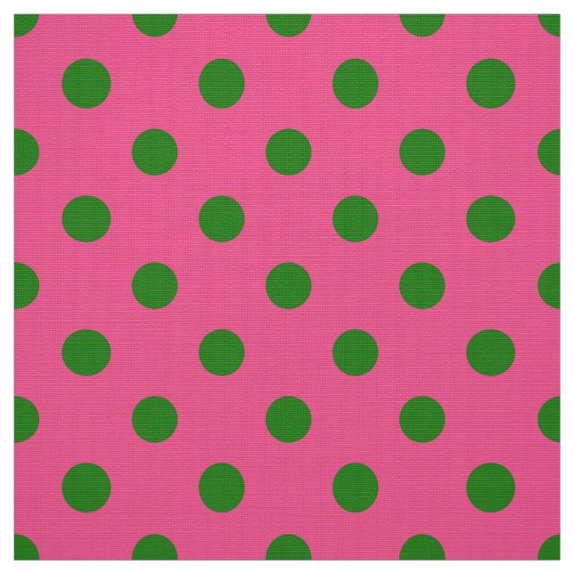 Tecido Design de padrão Bolinhas verde no cor-de-rosa (Modelo)