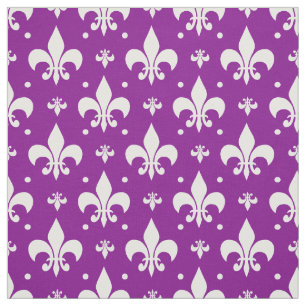 Tecido Design de padrão da Fleur-de-lis de fundo roxo