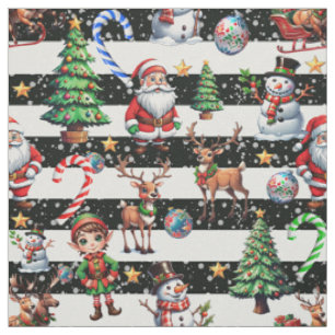 Tecido Design de Padrão de Bandeiras de Natal Decorativas