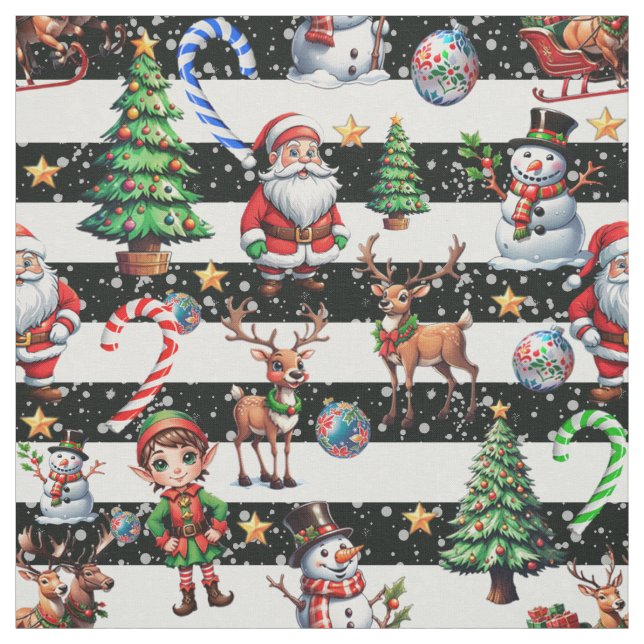 Tecido Design de Padrão de Bandeiras de Natal Decorativas (Modelo)