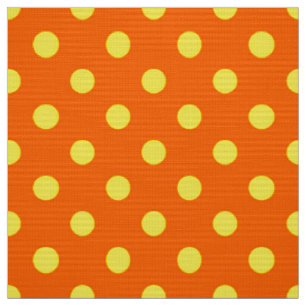 Tecido Design de Padrão de Bolinhas Amarelo em Laranja