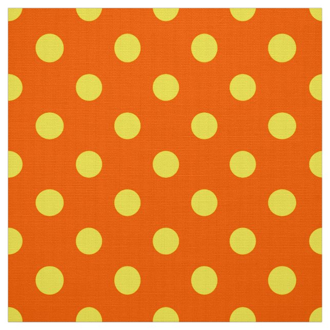Tecido Design de Padrão de Bolinhas Amarelo em Laranja (Modelo)